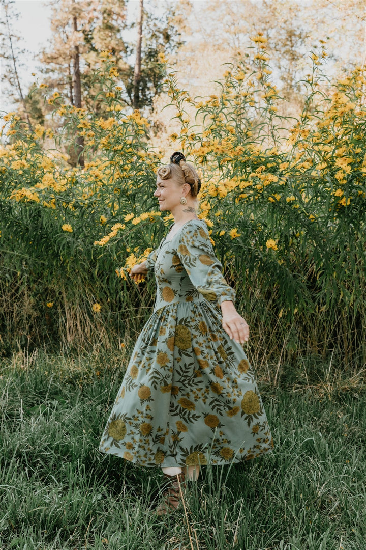 Prairie Dress in Slate Marigold