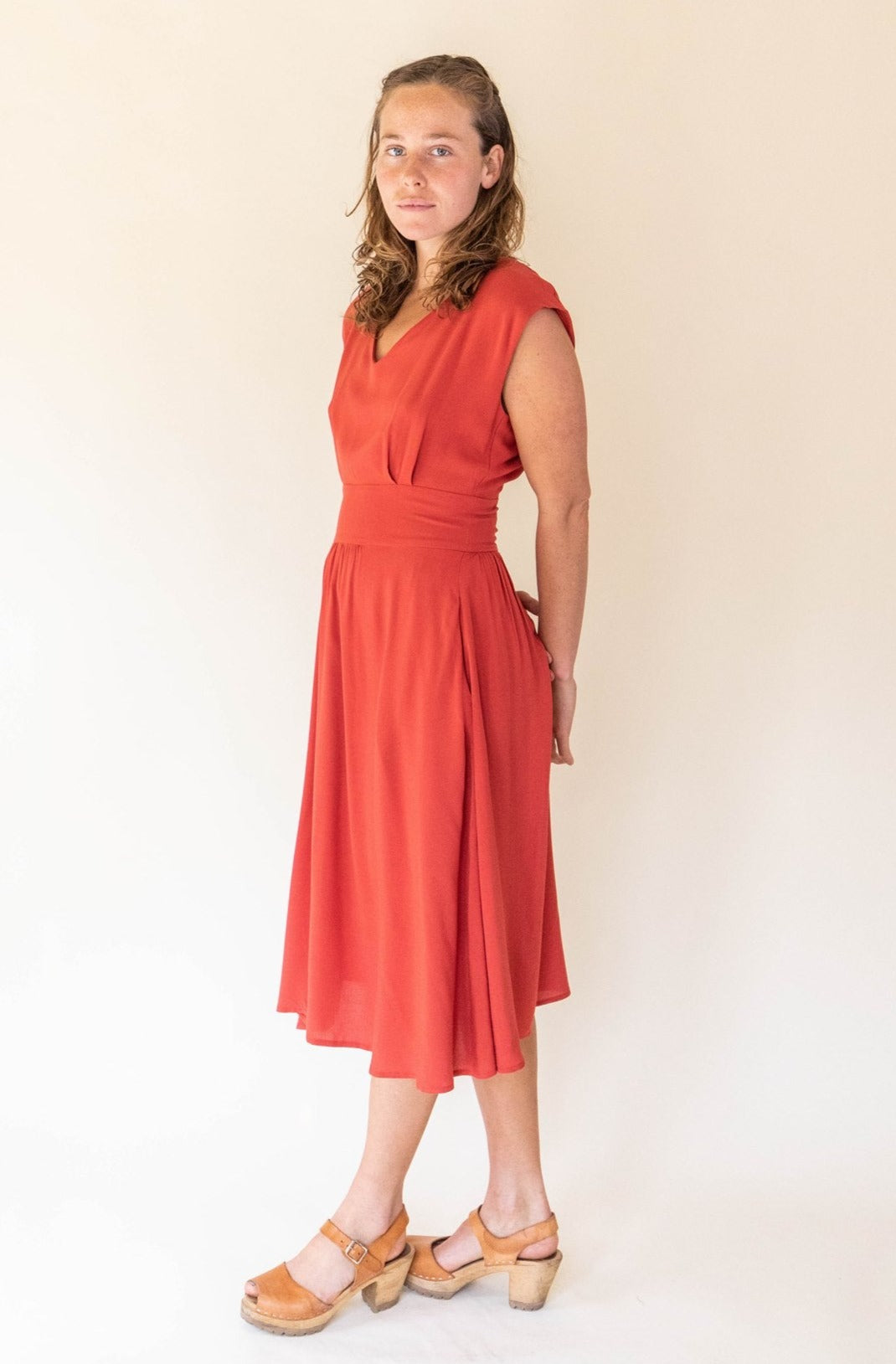 Joy dress in Coral