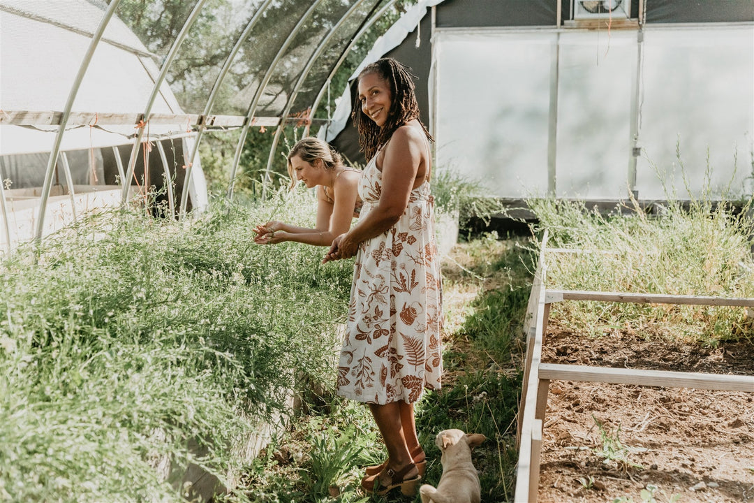 Myrah Dress in Oat Linen Woodland Wonder