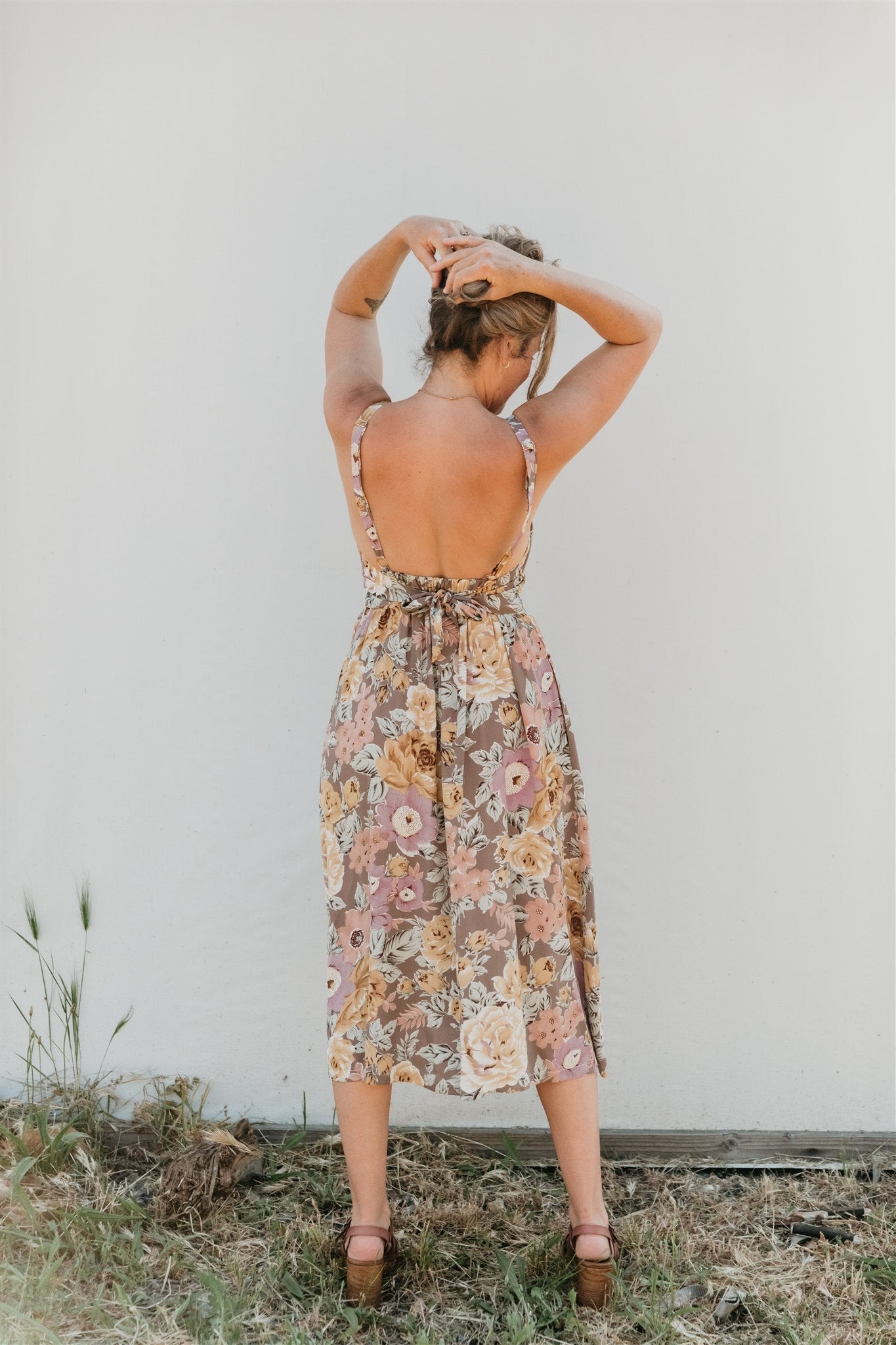 Muted floral dress best sale