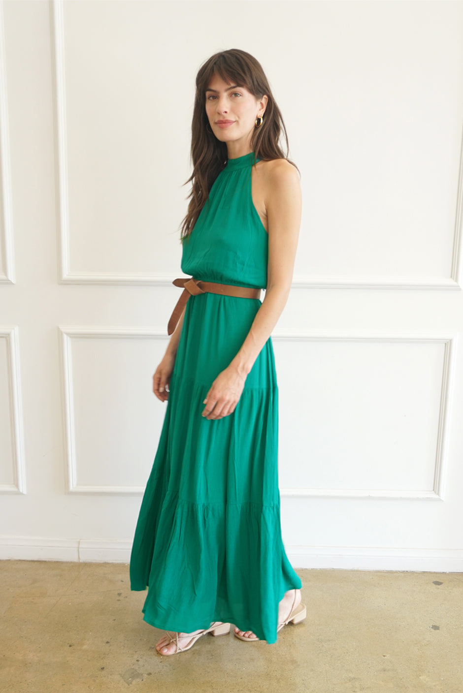 Gia Maxi Dress In Emerald Green