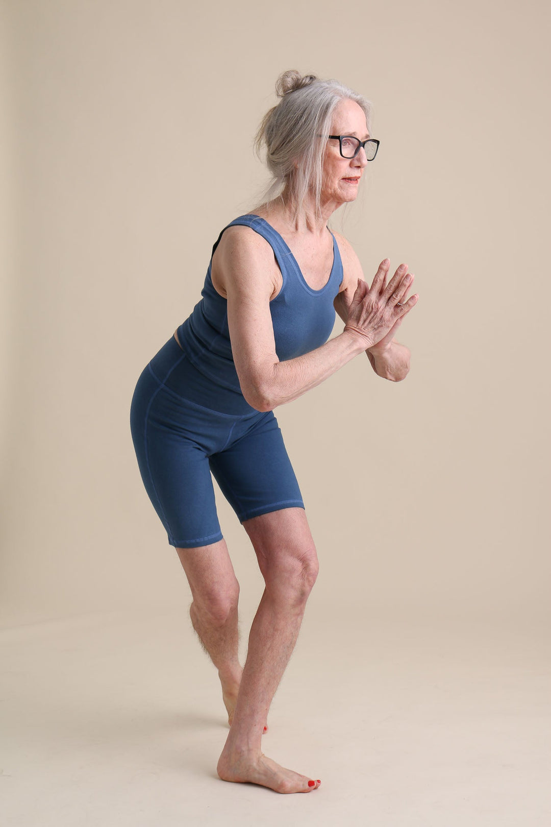 Yoga Bike Shorts in Azure