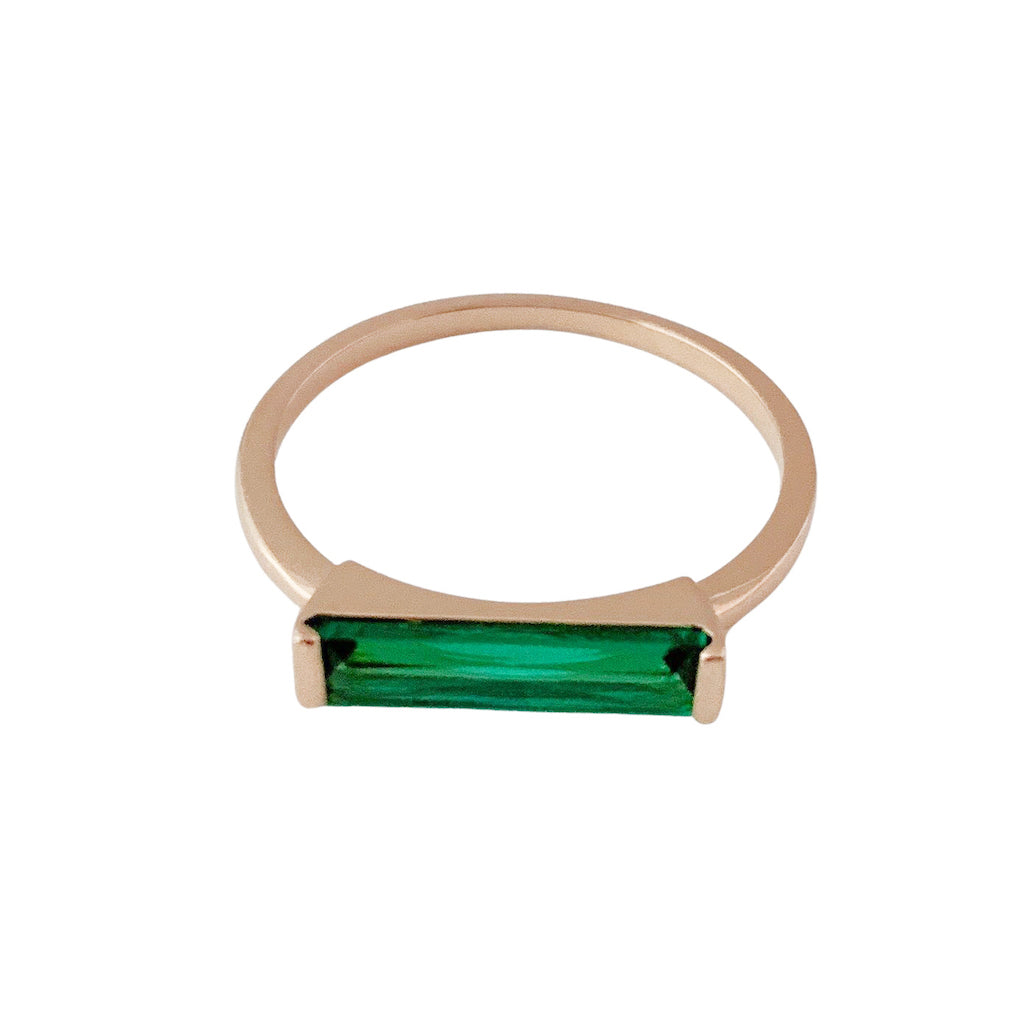 Lorena Baguette Ring (Spring Green)