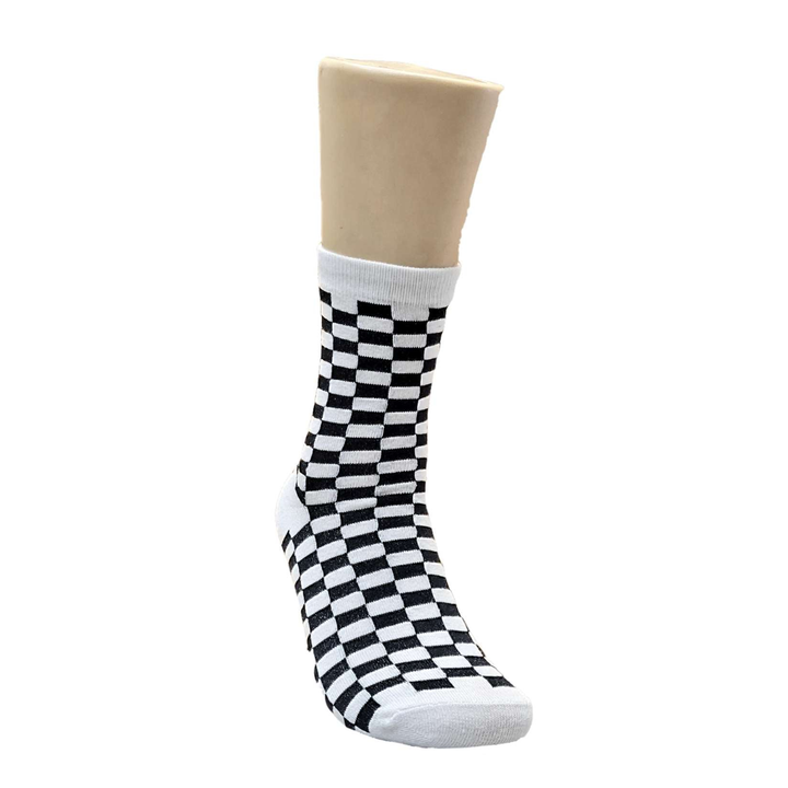 Black and White Checkered Socks from the Sock Panda (Adult Medium)