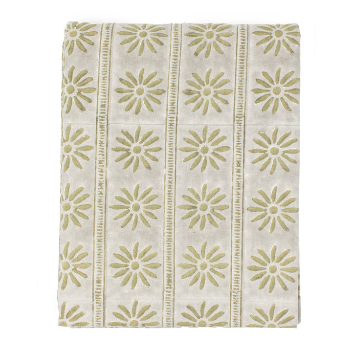 THE GREEN FLORAL AND LADDER TABLECLOTH