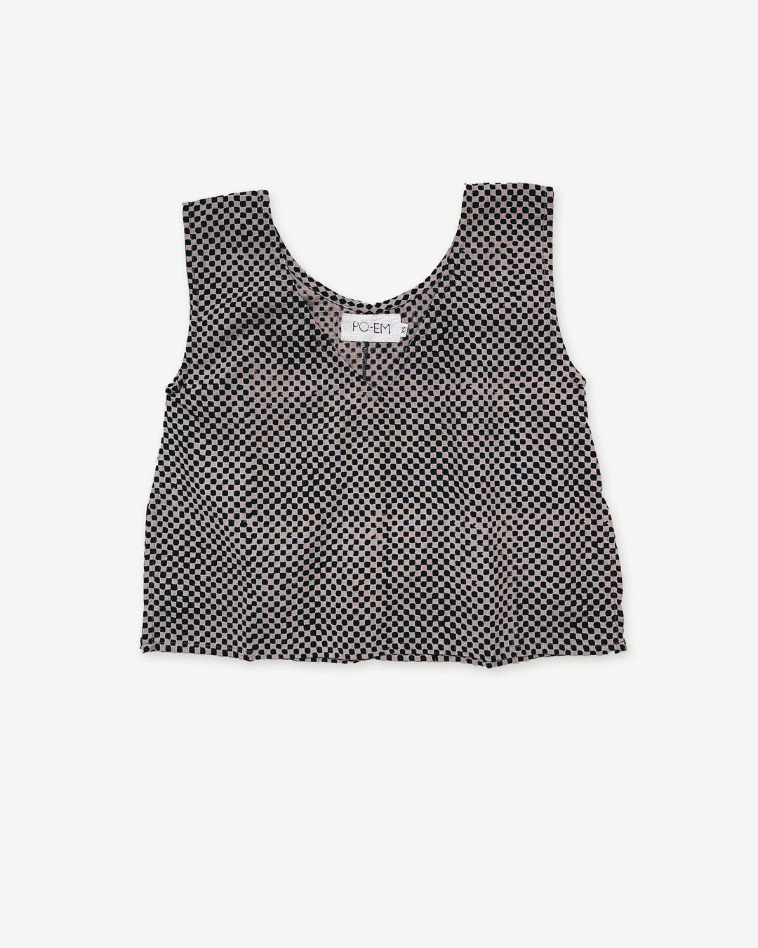 Handloom Blouse Tank Top in Mosaic Checkered