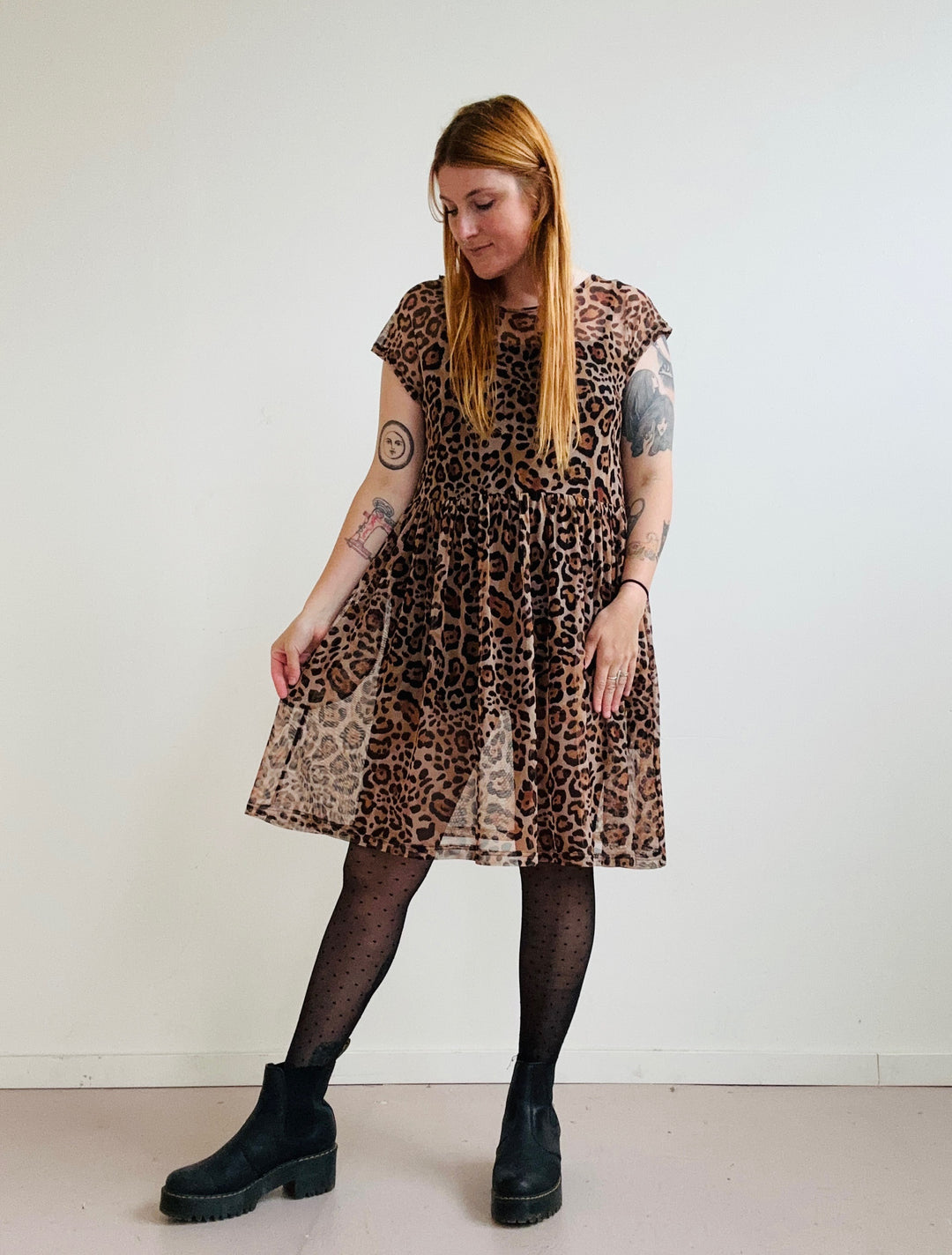 Florence Dress in Leopard Powermesh