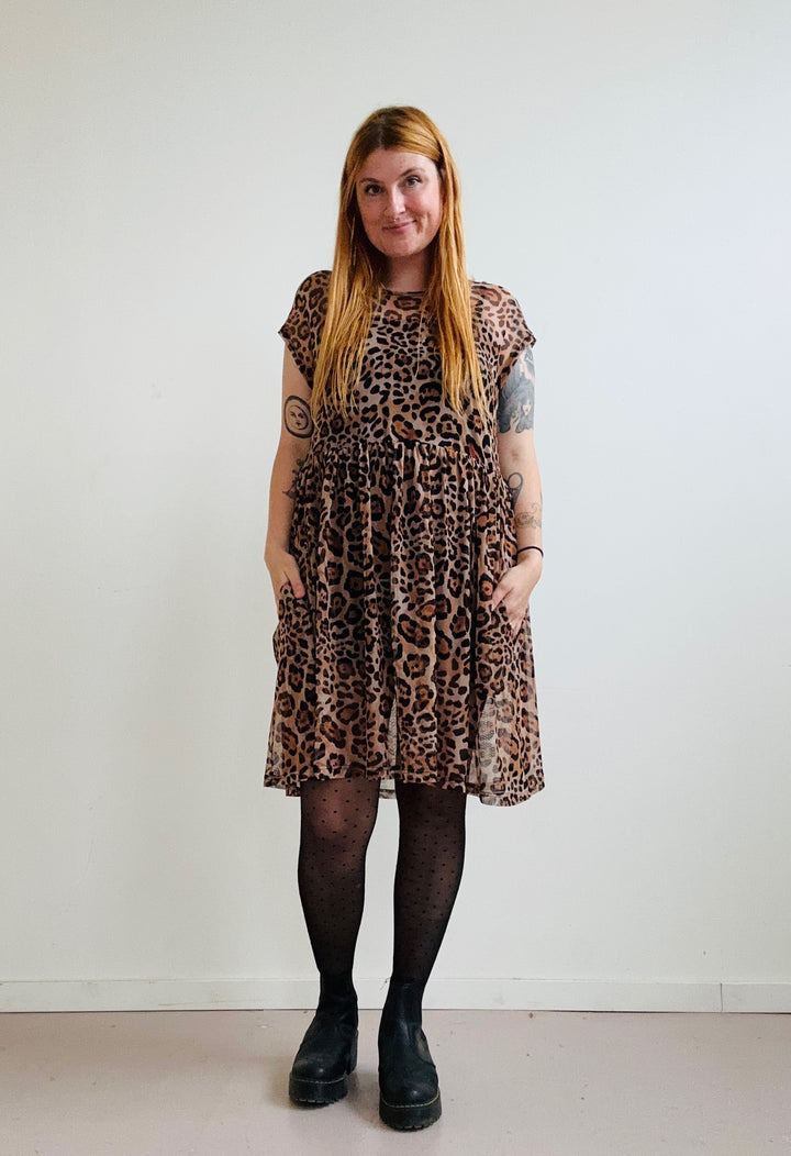 Florence Dress in Leopard Powermesh