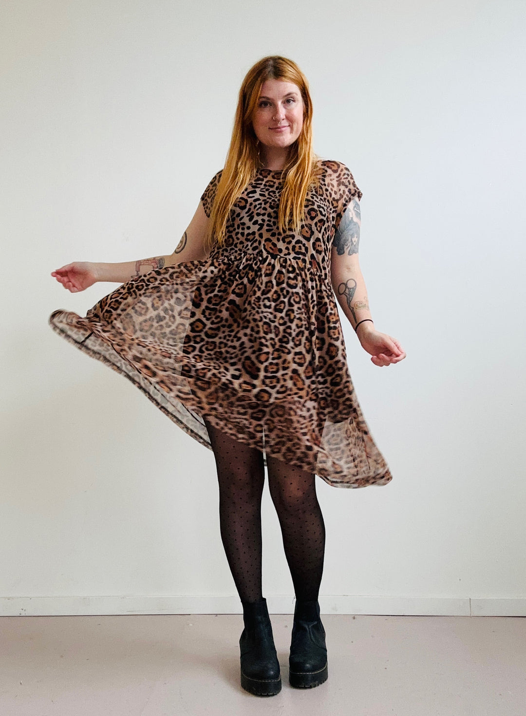 Florence Dress in Leopard Powermesh