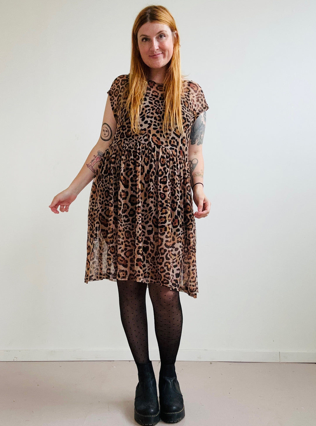 Florence Dress in Leopard Powermesh