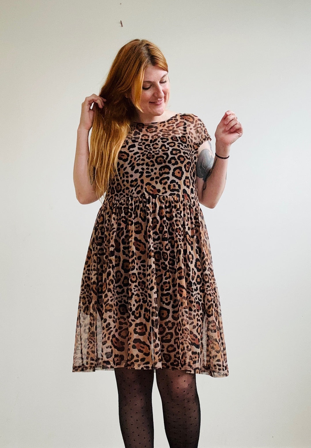 Florence Dress in Leopard Powermesh