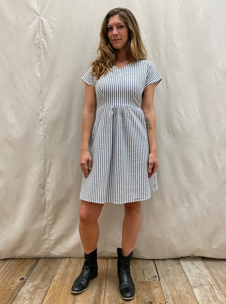 Dolman Dress in Seersucker