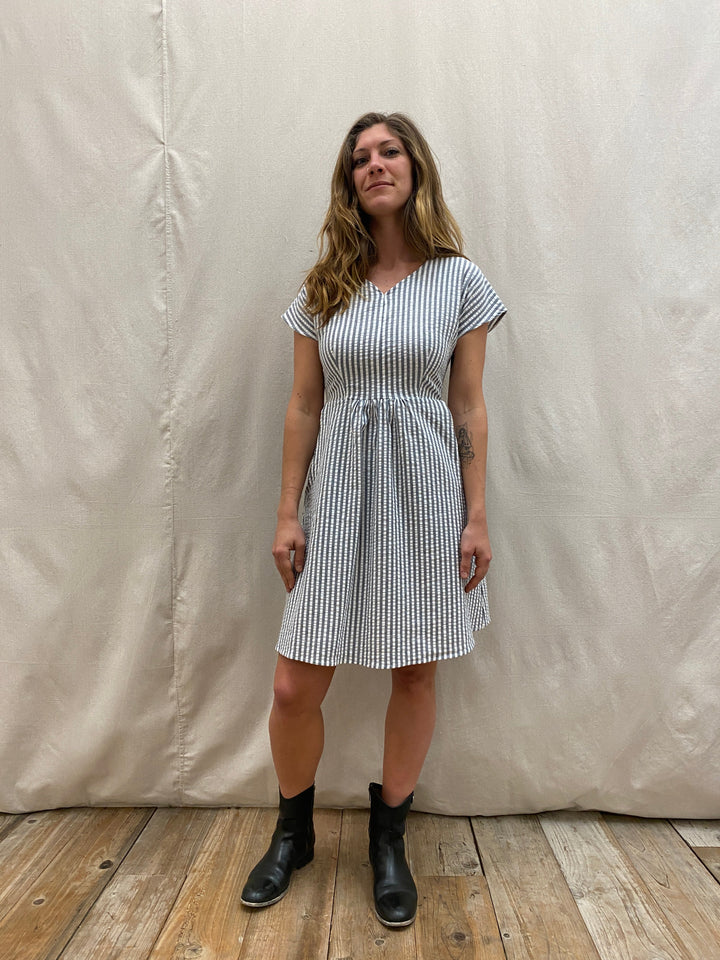 Dolman Dress in Seersucker