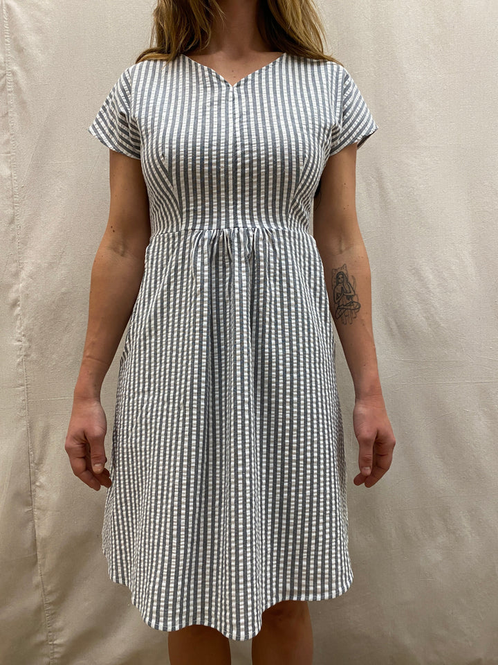 Dolman Dress in Seersucker