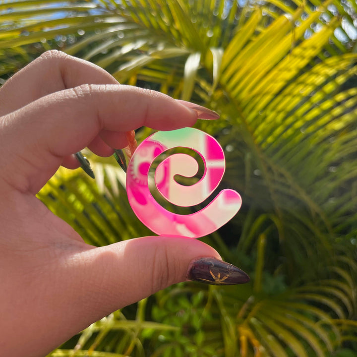 Electric Pink Iridescent Swirl