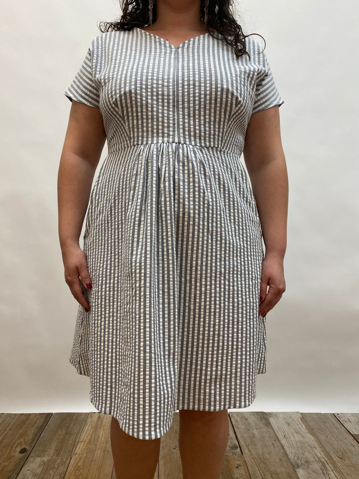 Dolman Dress in Seersucker