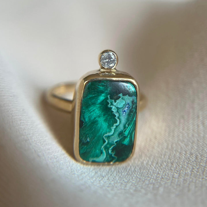 Malachite & Diamond Ring