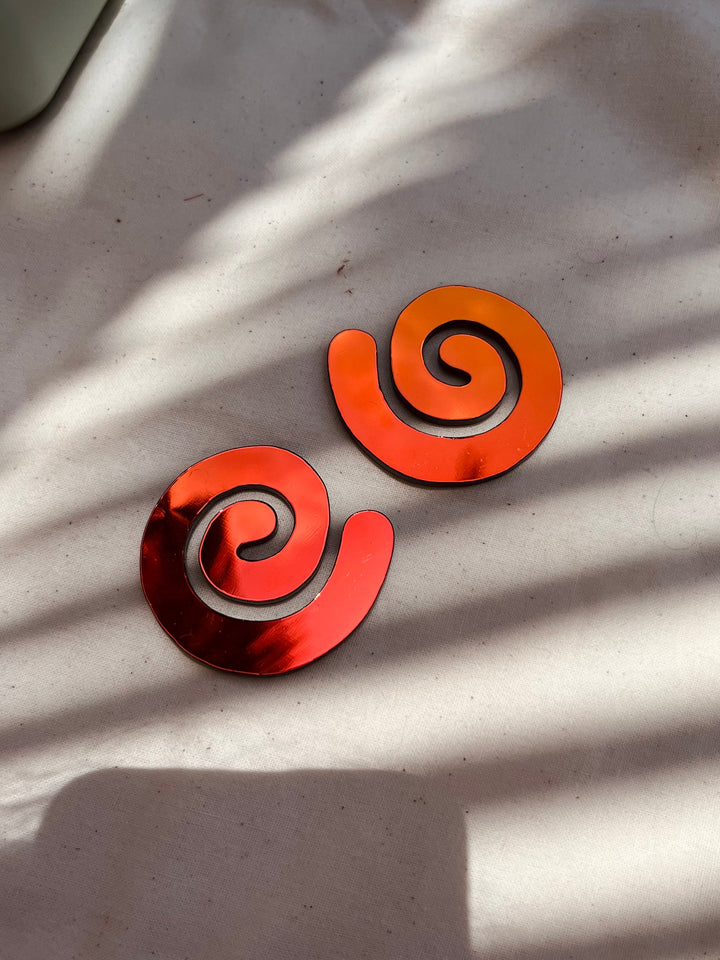 Orange Iridescent Swirl