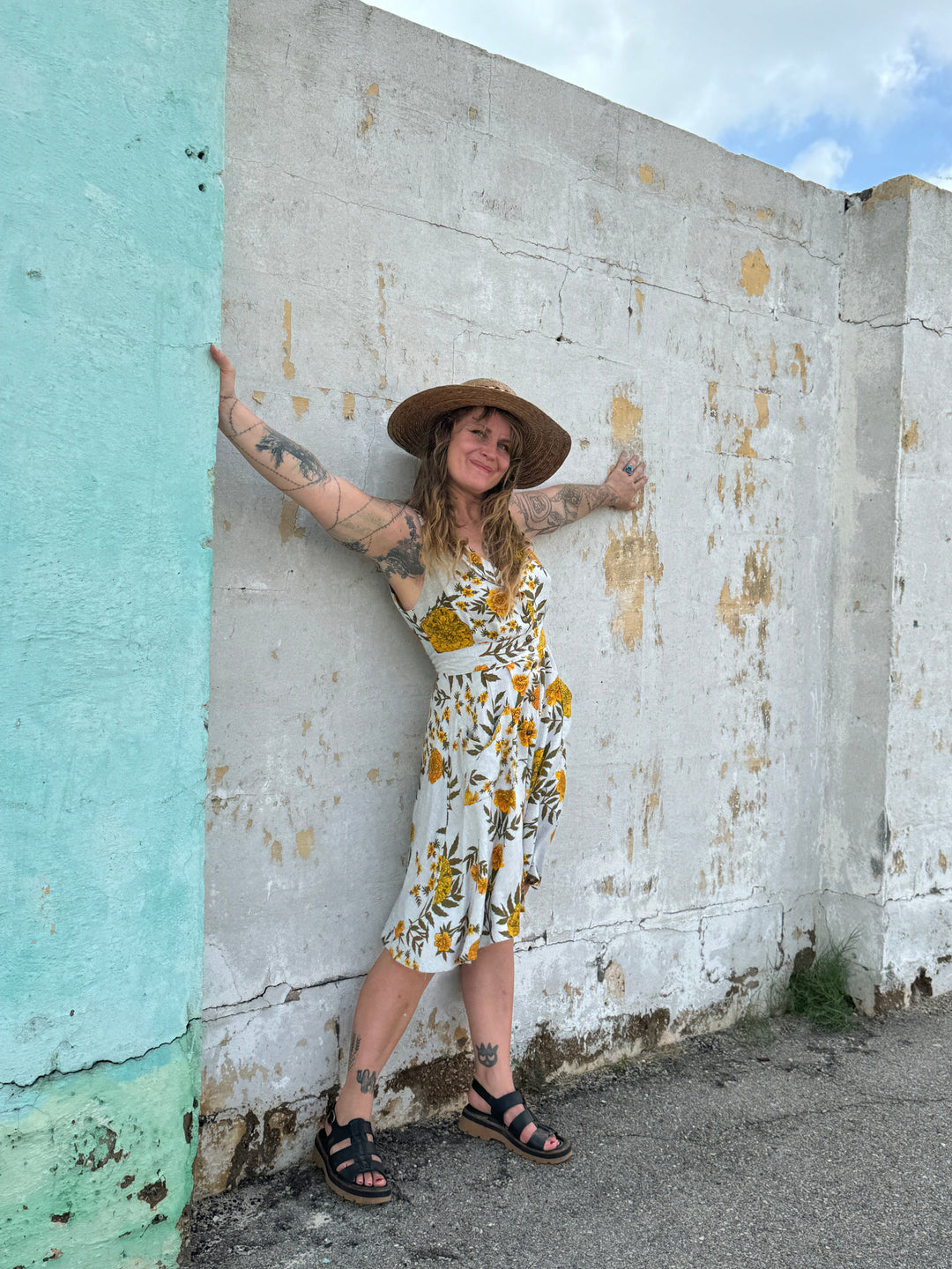 Sheet Dress in Oat Marigold Linen