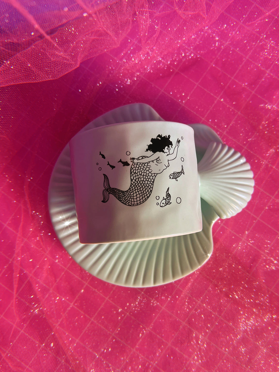 Seashell Mug and Saucer