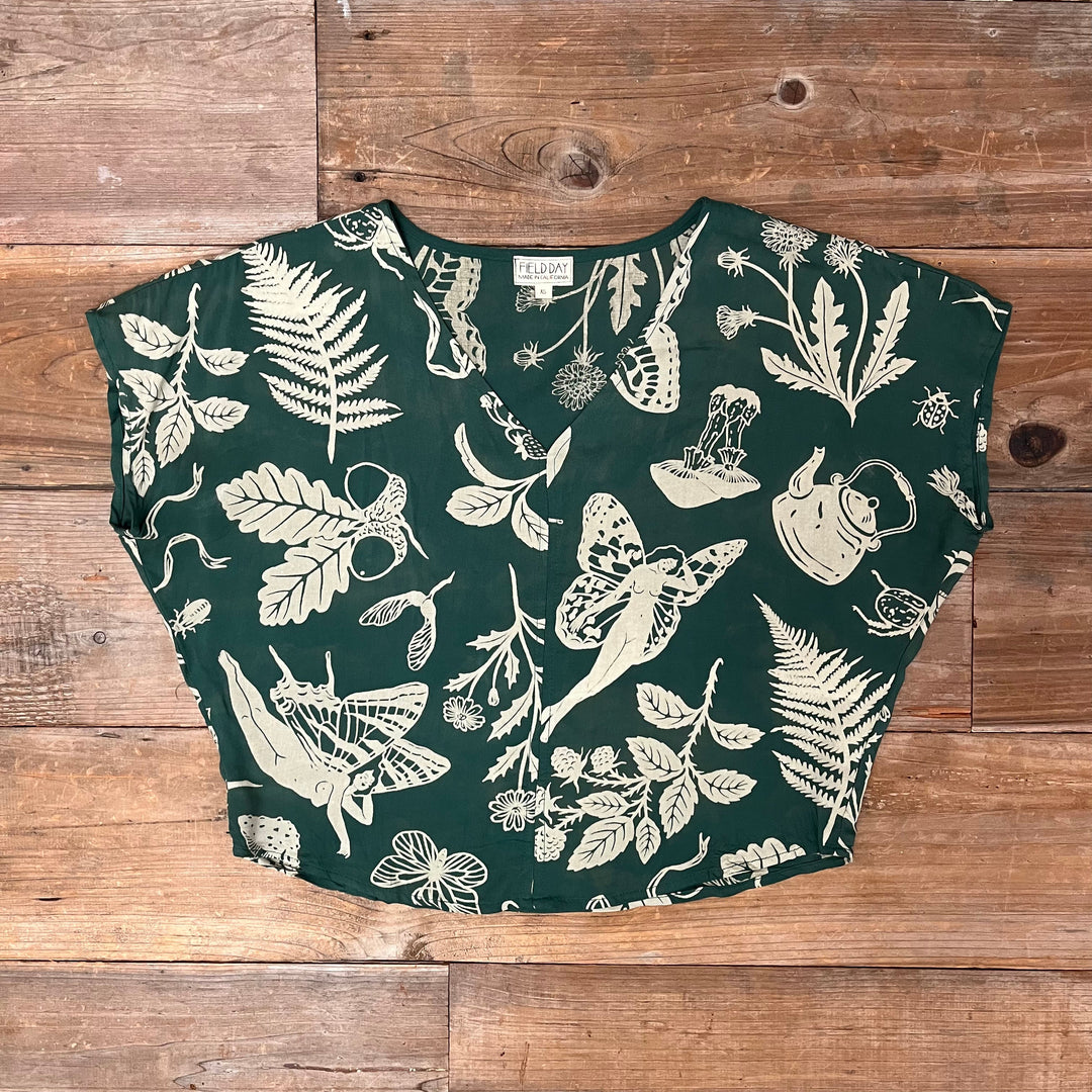 Dolman Top in Emerald Woodland Wonder