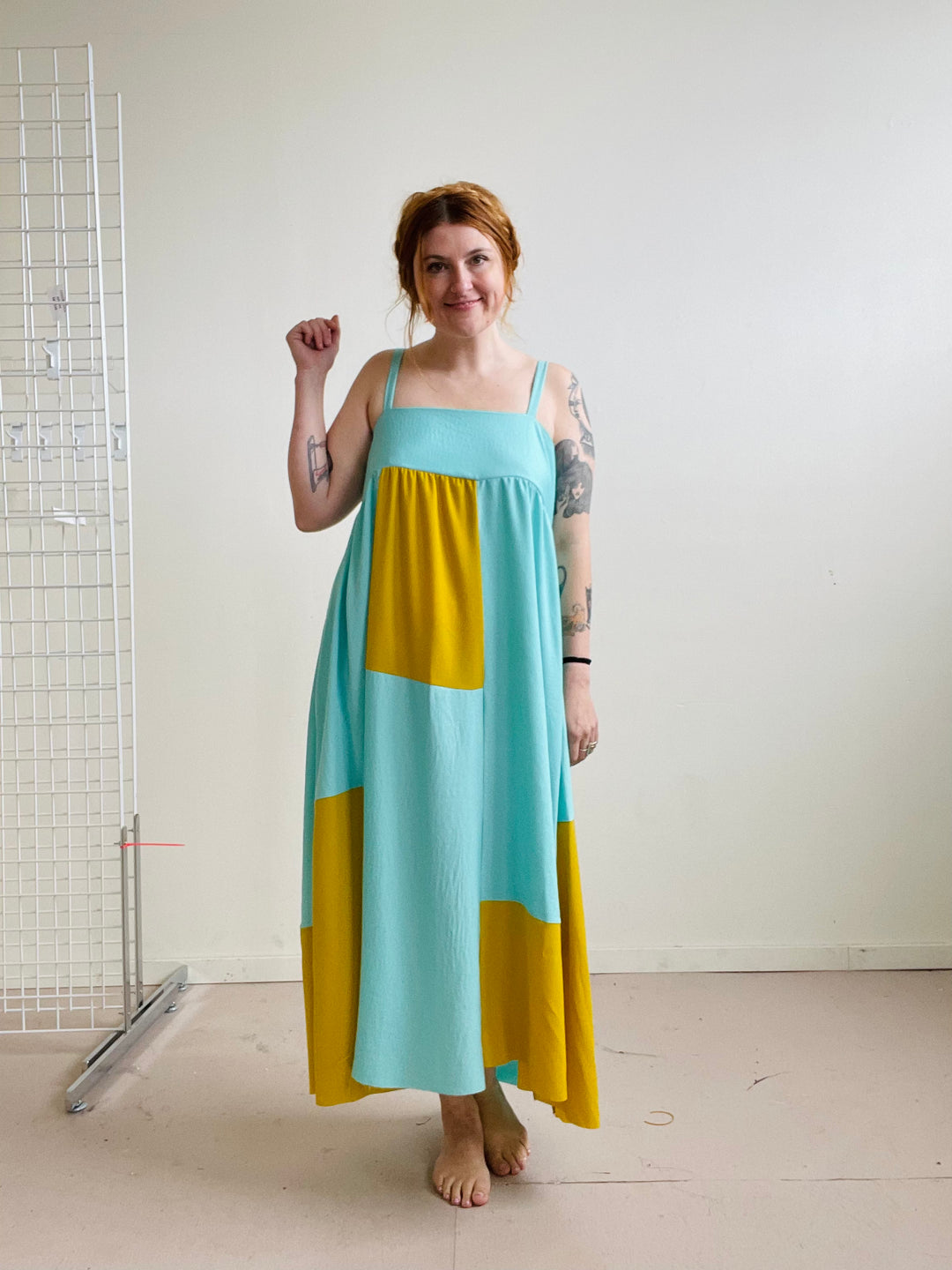 Tulip Dress in Macaw Patchwork