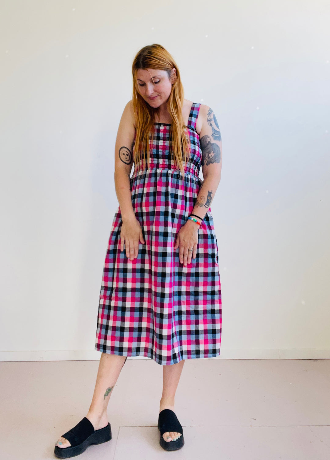 Leah in Hydrangea Checker