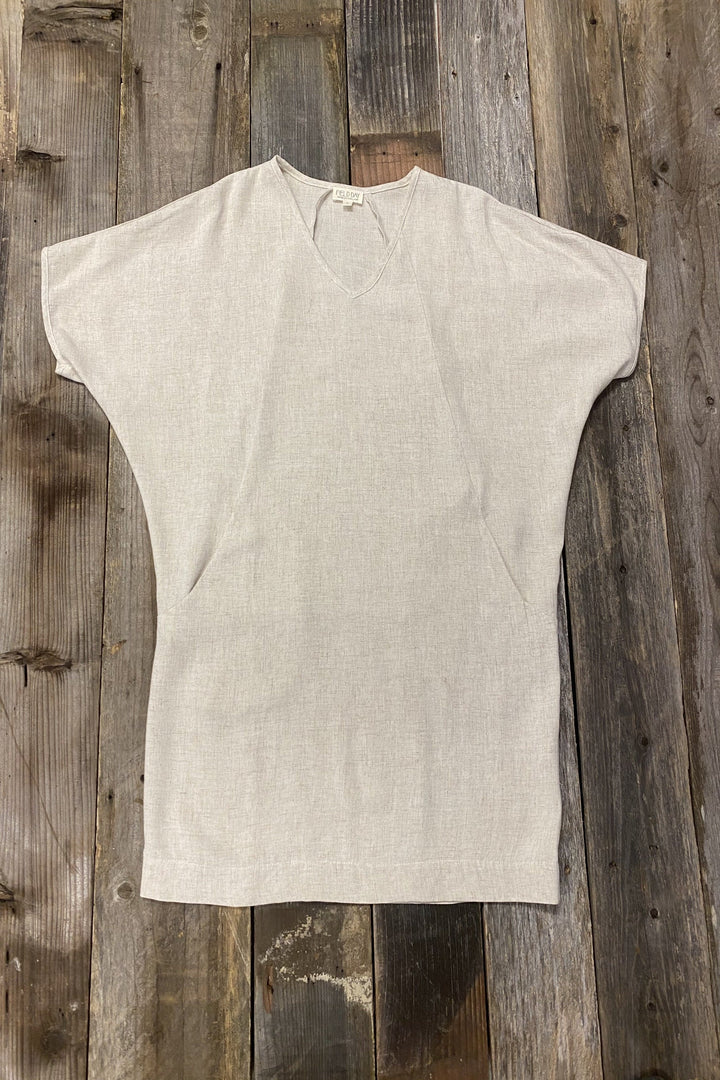 Cocoon Dress in Oat Linen