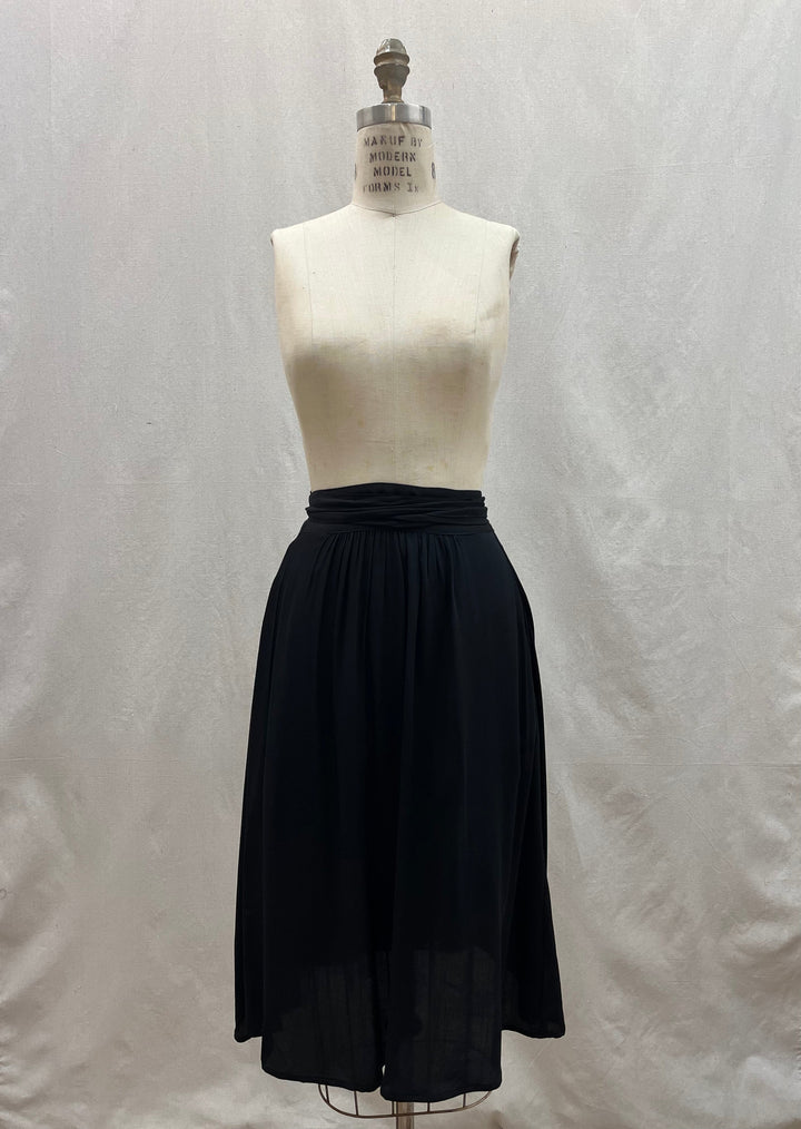 Monroe Wrap Skirt in Black Challis