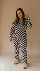 Black Checker  Adult Bamboo Pajamas – Altar PDX