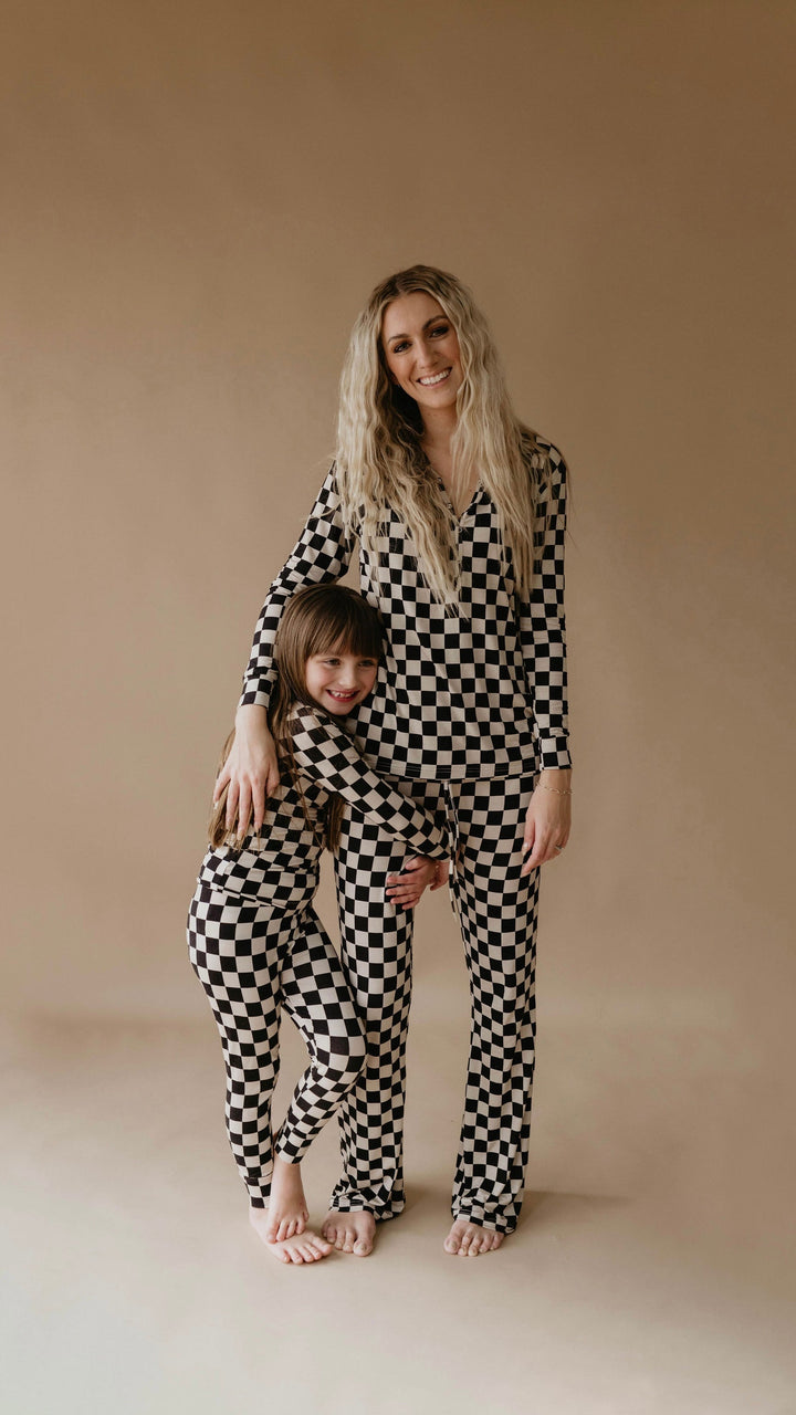 Black Checkered | Bamboo Two Piece Pajamas