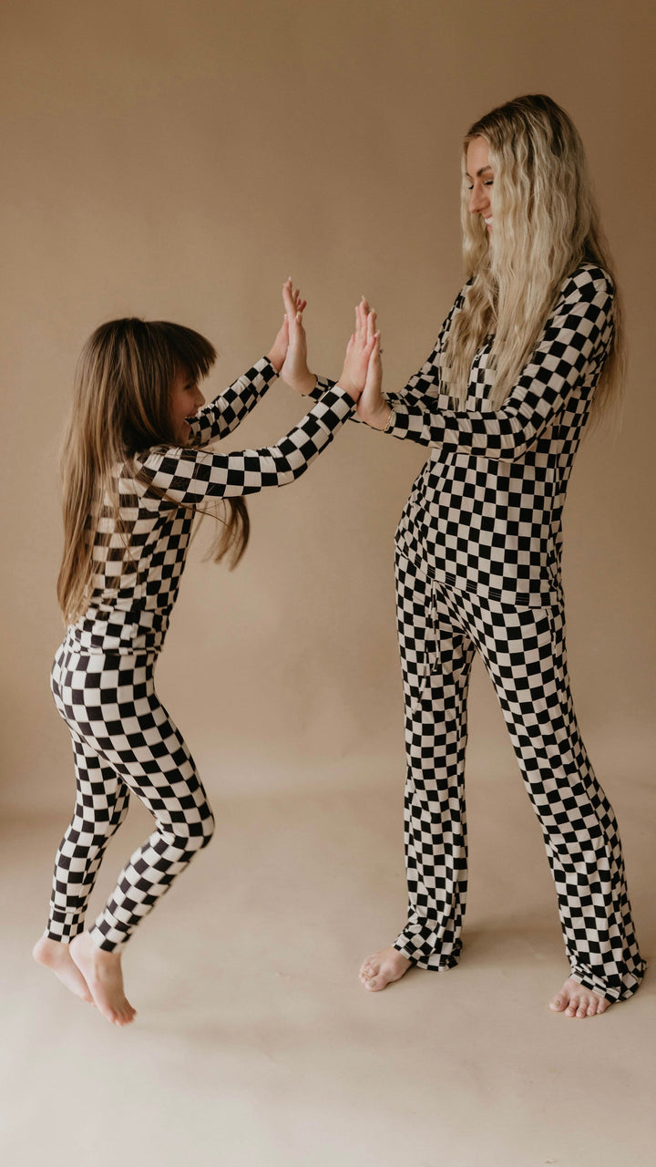 Black Checkered | Bamboo Two Piece Pajamas