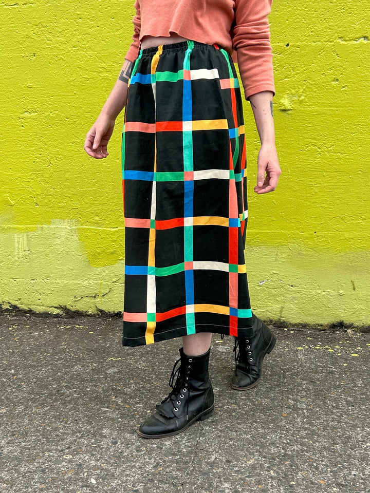 Charlie Skirt - Chunky Windowpane Black