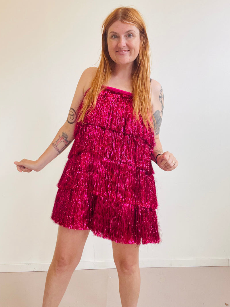 Ruby Tinsel Fringe Dress - LAST ONE!