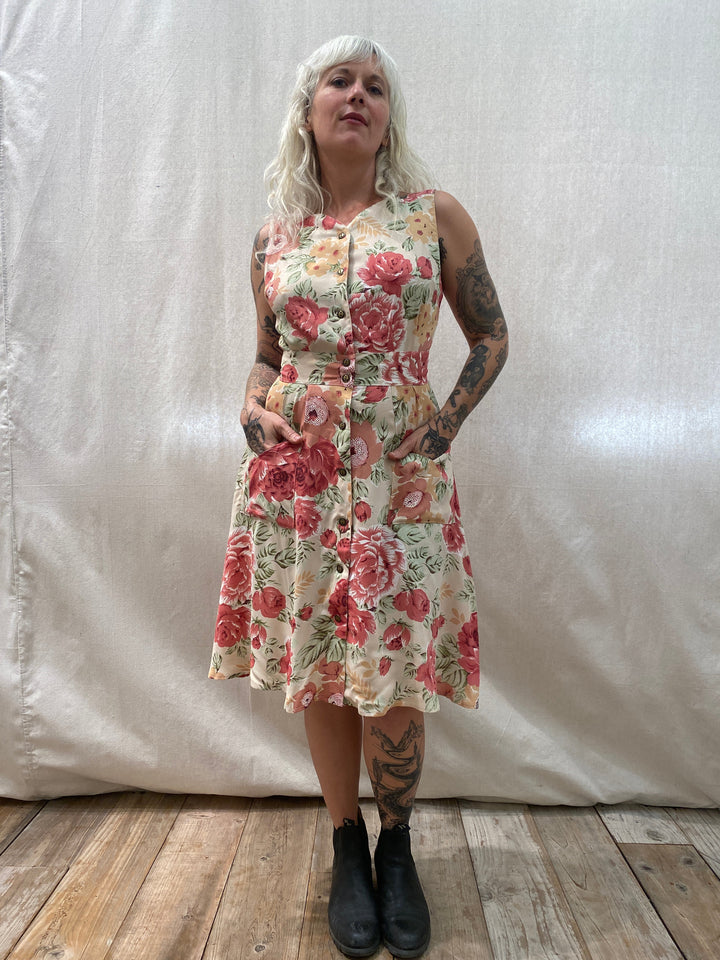 Sheet Dress in Peach Floral