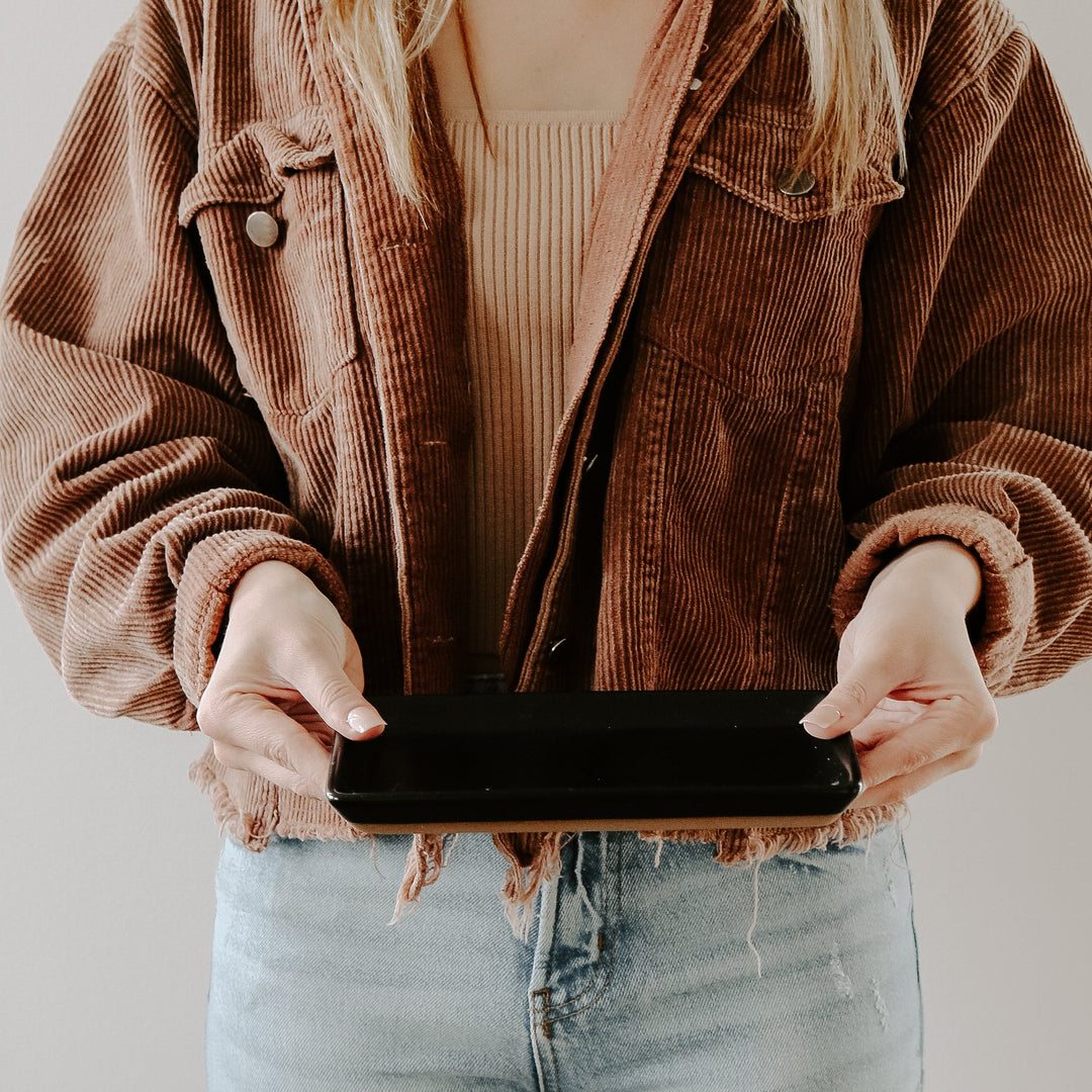 Black Stoneware Tray