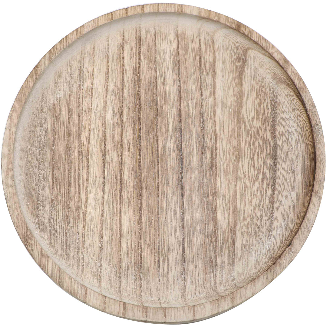 Large Rustic Round Wood Tray