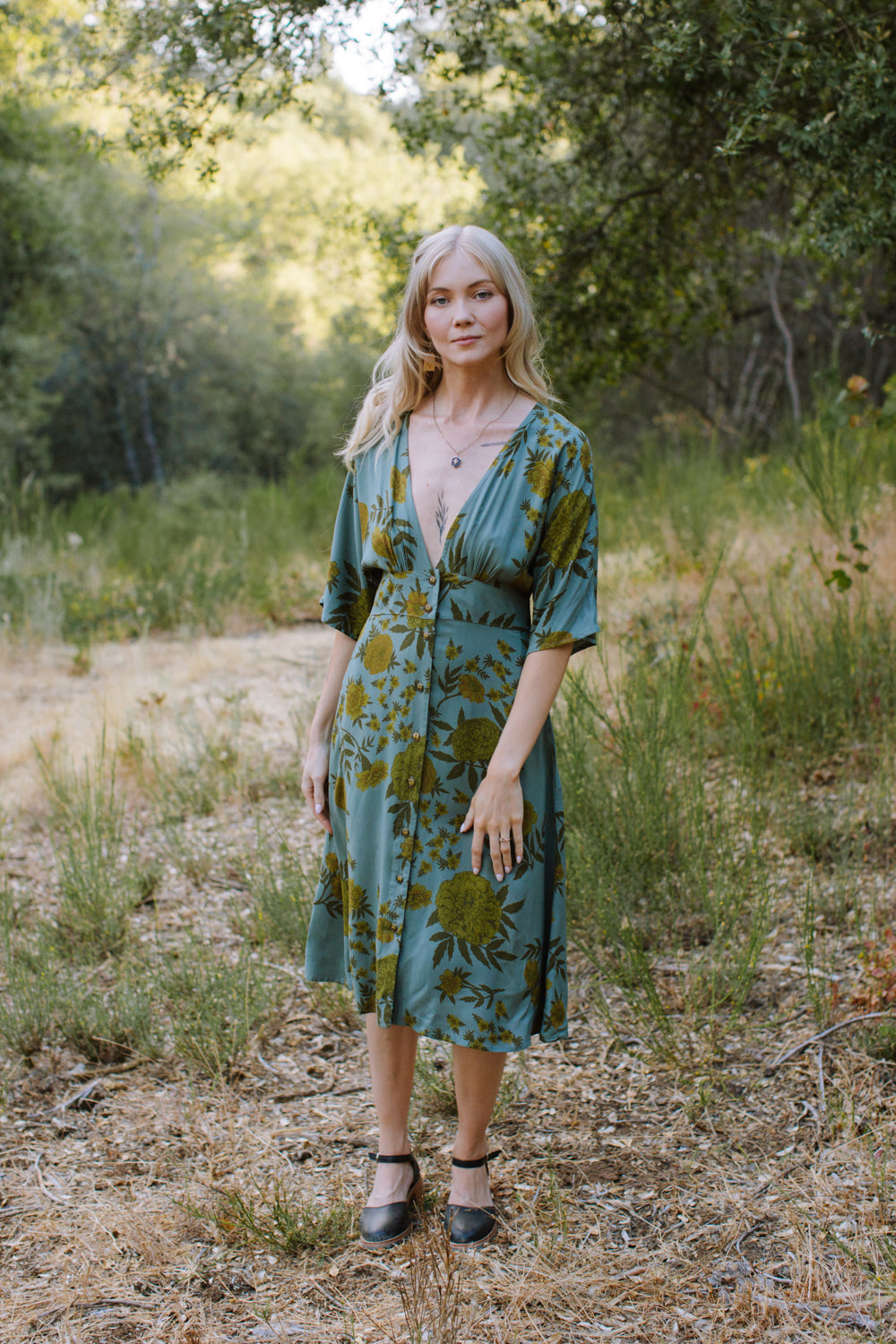 Finley Dress in Slate Marigold