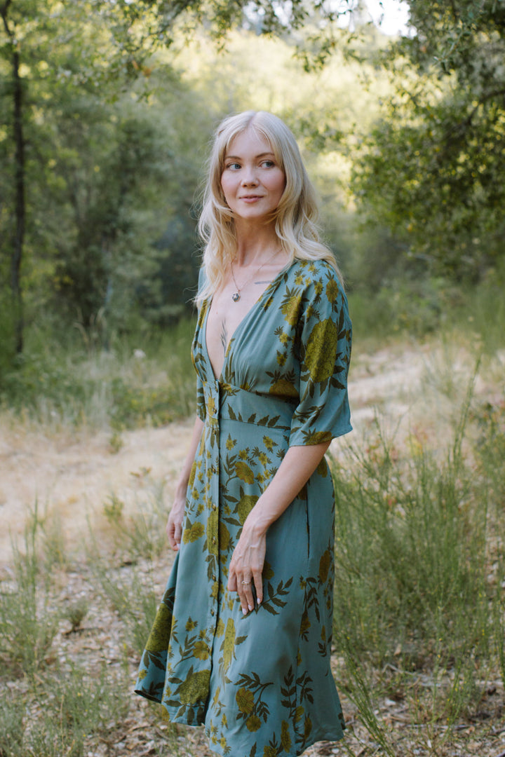 Finley Dress in Slate Marigold