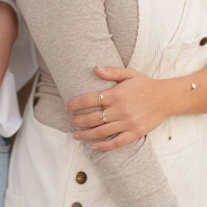 Jasmine Dual Blue Gemstone Ring