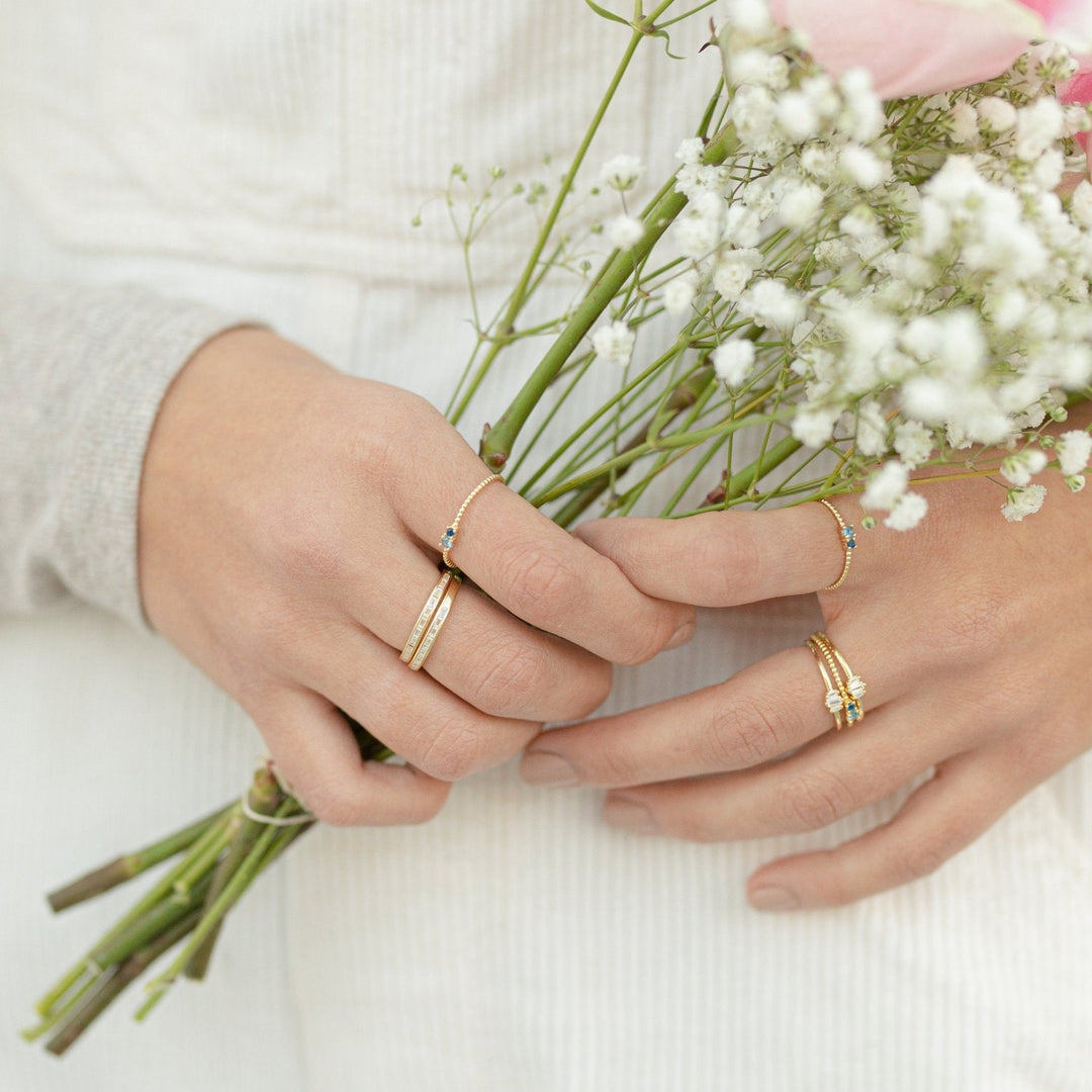 Jasmine Dual Blue Gemstone Ring