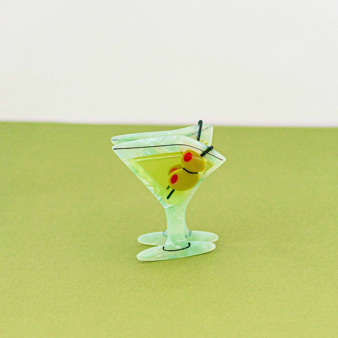 Large Martini Hair Claw Clip