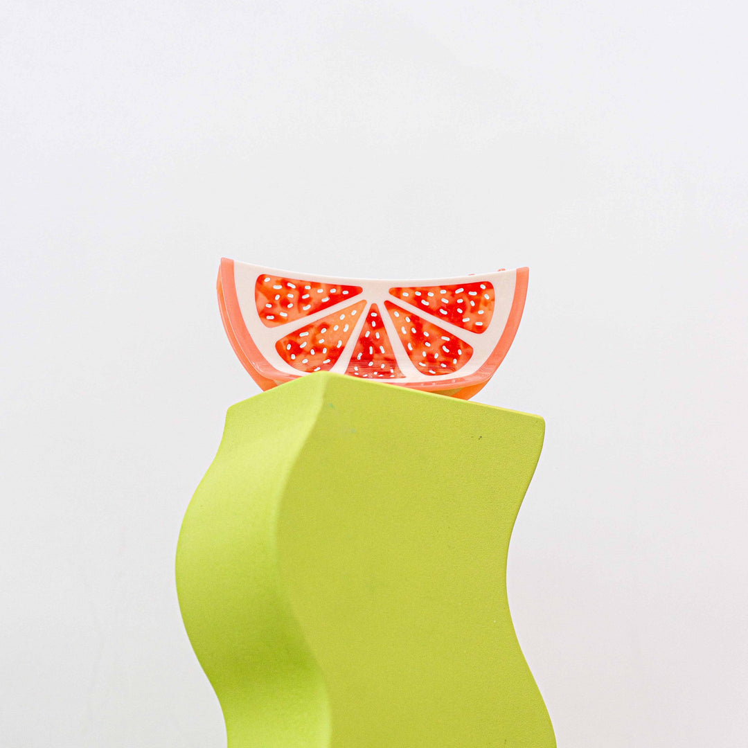 XL Grapefruit Slice Hair Claw Clip