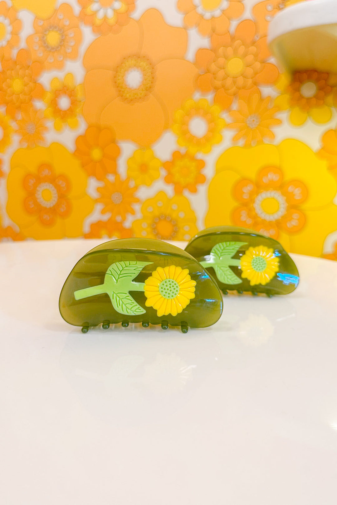 Sunflower Hair Claw in Olive