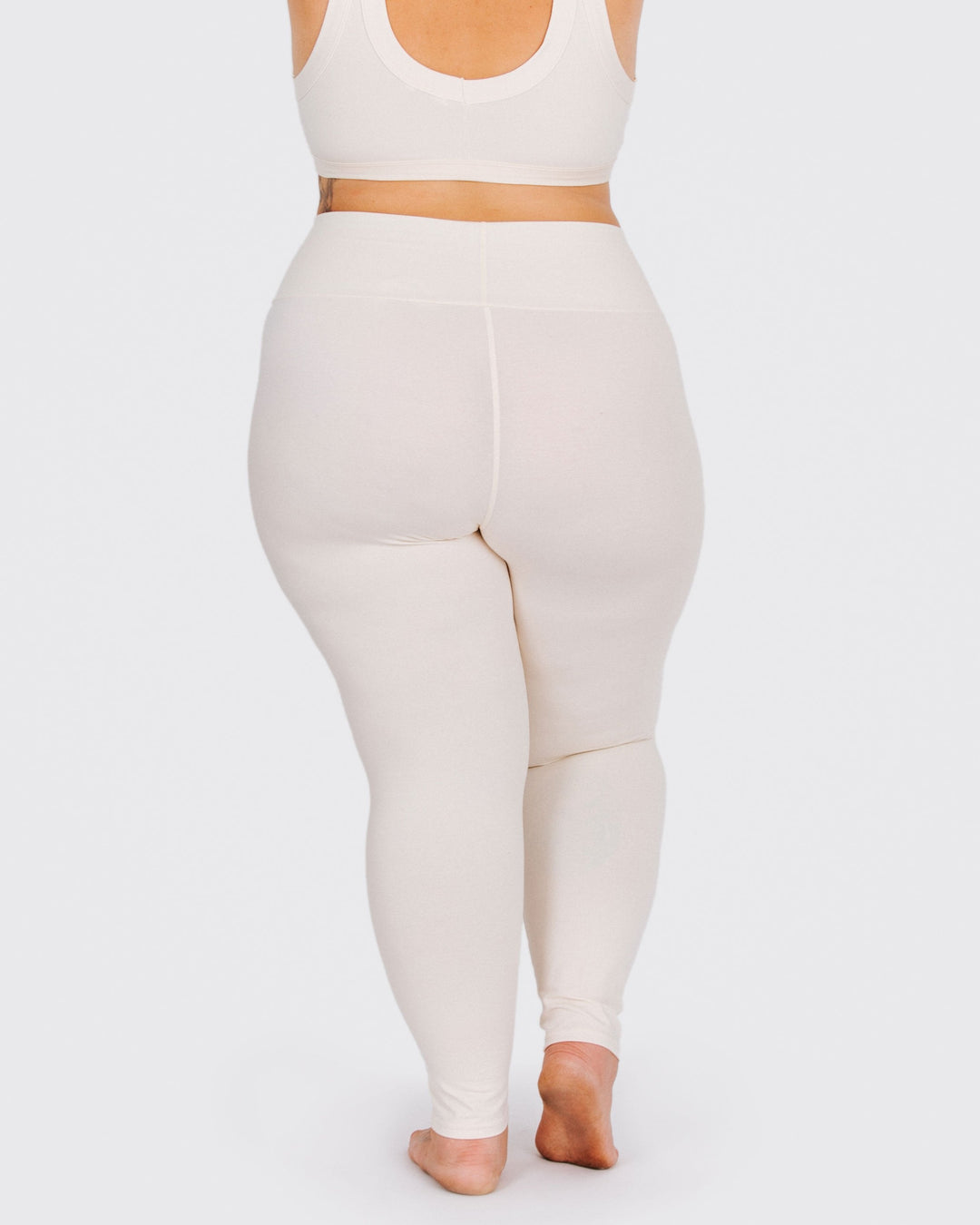 High Rise Ankle Leggings Plain Vanilla