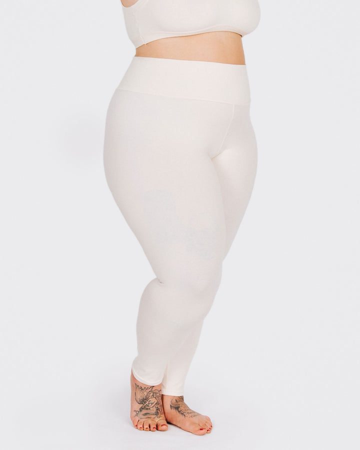 High Rise Ankle Leggings Plain Vanilla