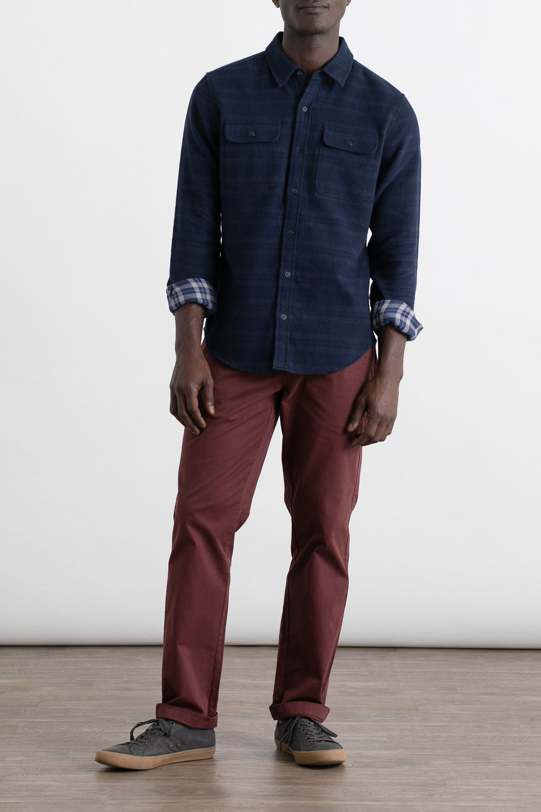 Cole Slim Shirt / Navy Blanket Stripe