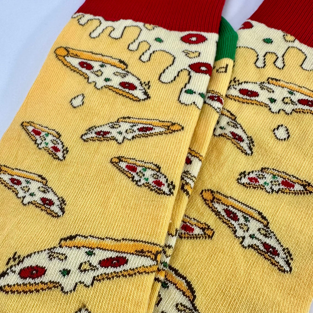 Cheesy Pizza Pattern Socks from the Sock Panda (Adult Large)