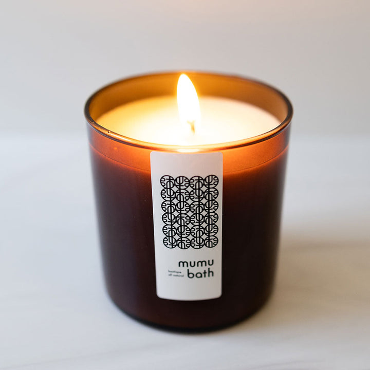 Luxe Natural Scented Candle in Amber Jar