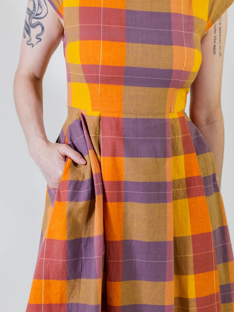 Devonshire Dress Sunset Plaid